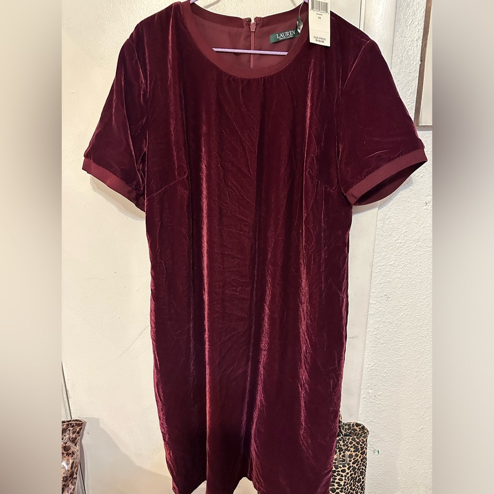 lauren Ralph Lauren Velvet dress. Burgundy